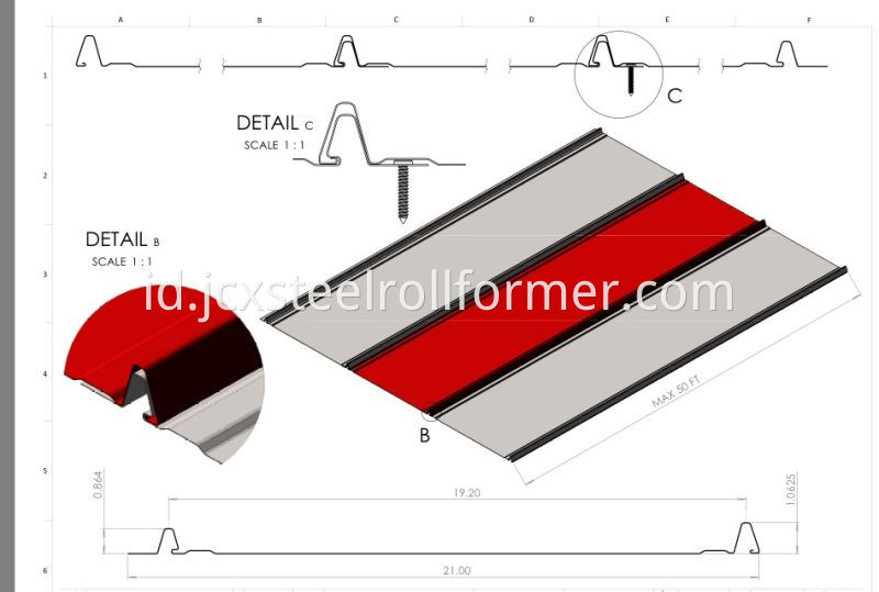 Snap Locking Standing Seam Atap Mesin Roll Forming